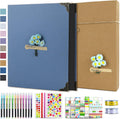 60 Pages Hardcover 8.5x11 Inches 3 Rings Removable Black Paper Scrapbook Photo Album Kit I852