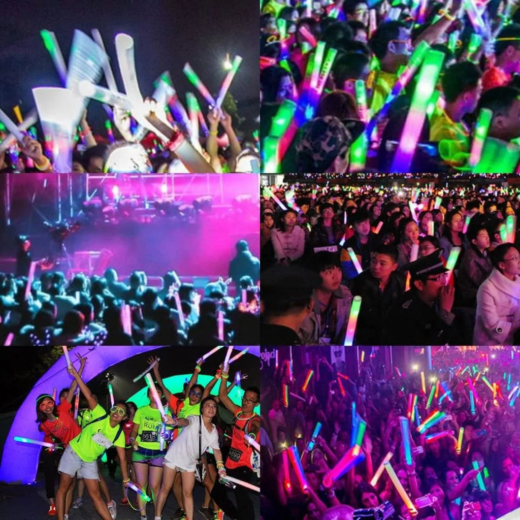 100 PCS LED Light up Foam Sticks 18 inch Glow Stick U24760
