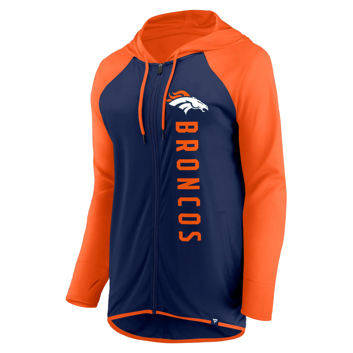 Navy Orange Denver Broncos Full-Zip Hoodie R869