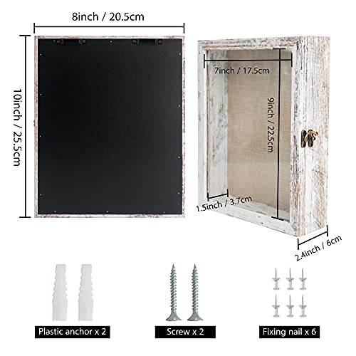 11x14 Shadow Box Frame with Linen Back, Real Glass Door, Rustic Black E5751