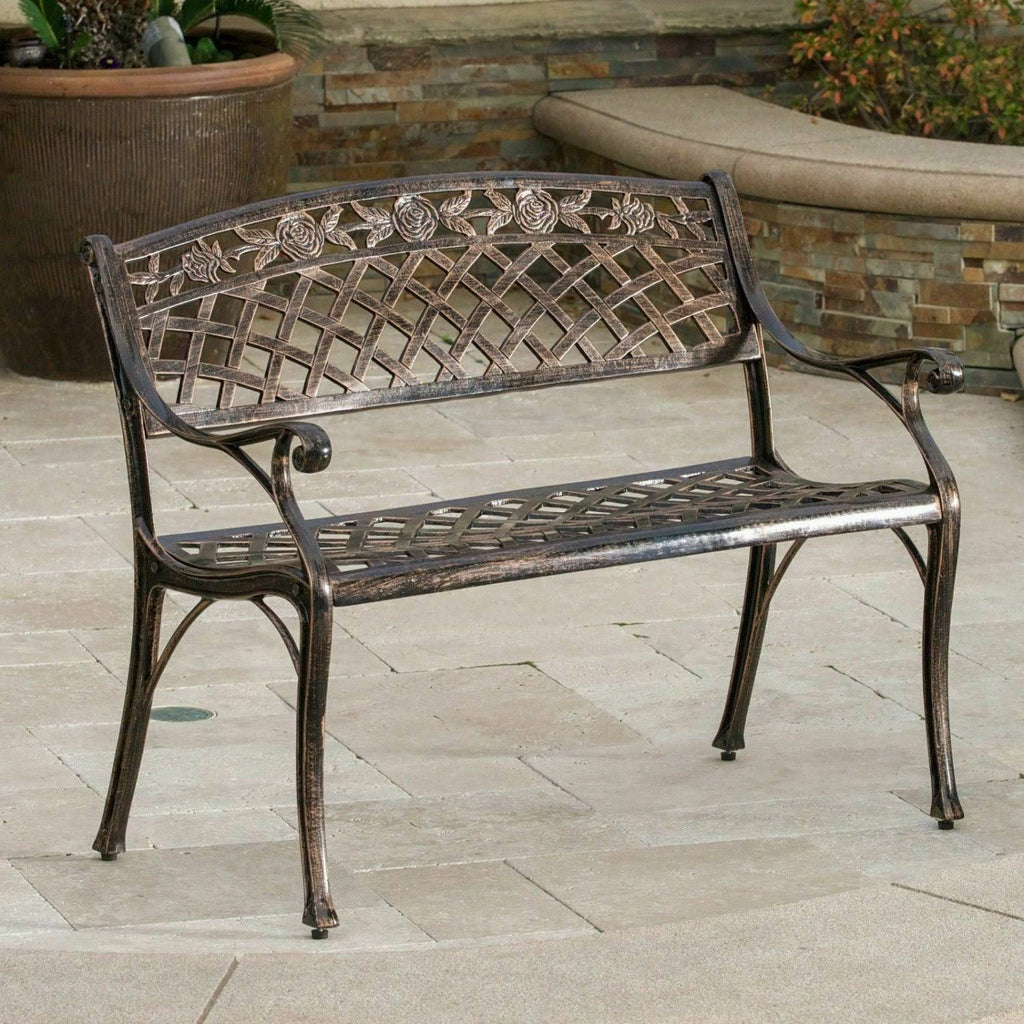 Copper Cast Aluminum Bench G156713