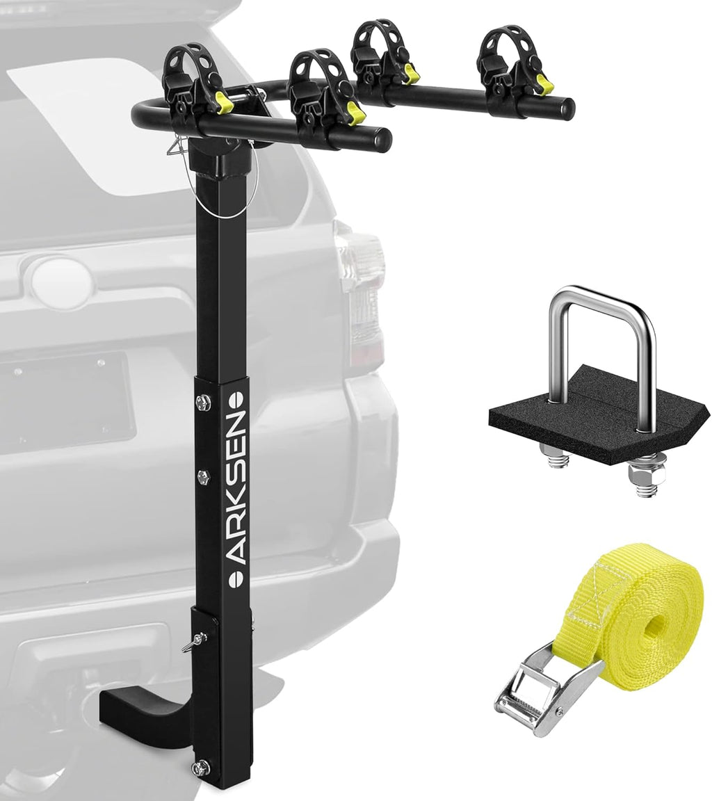 2 Bike Heavy Duty Rear Hitch Mount Bike Rack with Tie Down Strap Z92831