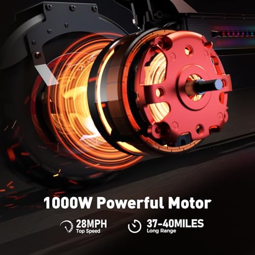 Electric Scooter with 28/38 MPH Top Speed, 40/50 Miles Range, 10/11" Offroad Pneumatic Tire, Dual Suspensions, Foldable S990