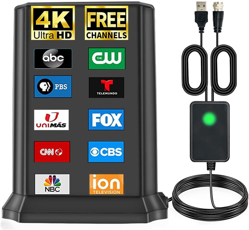 TV Antenna with Amplifier Signal Booster, 32ft Coax Cable B2190