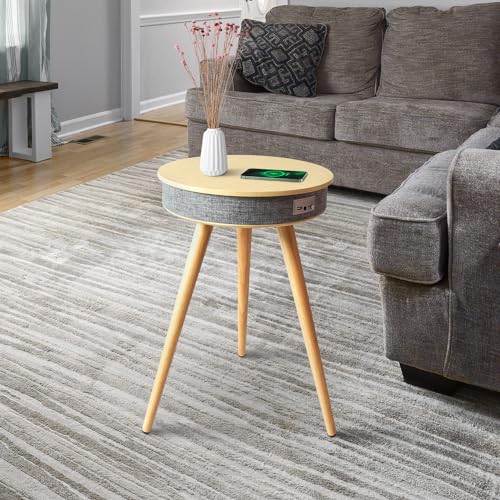 Smart End Table with Charging Station and Bluetooth Speaker G91242