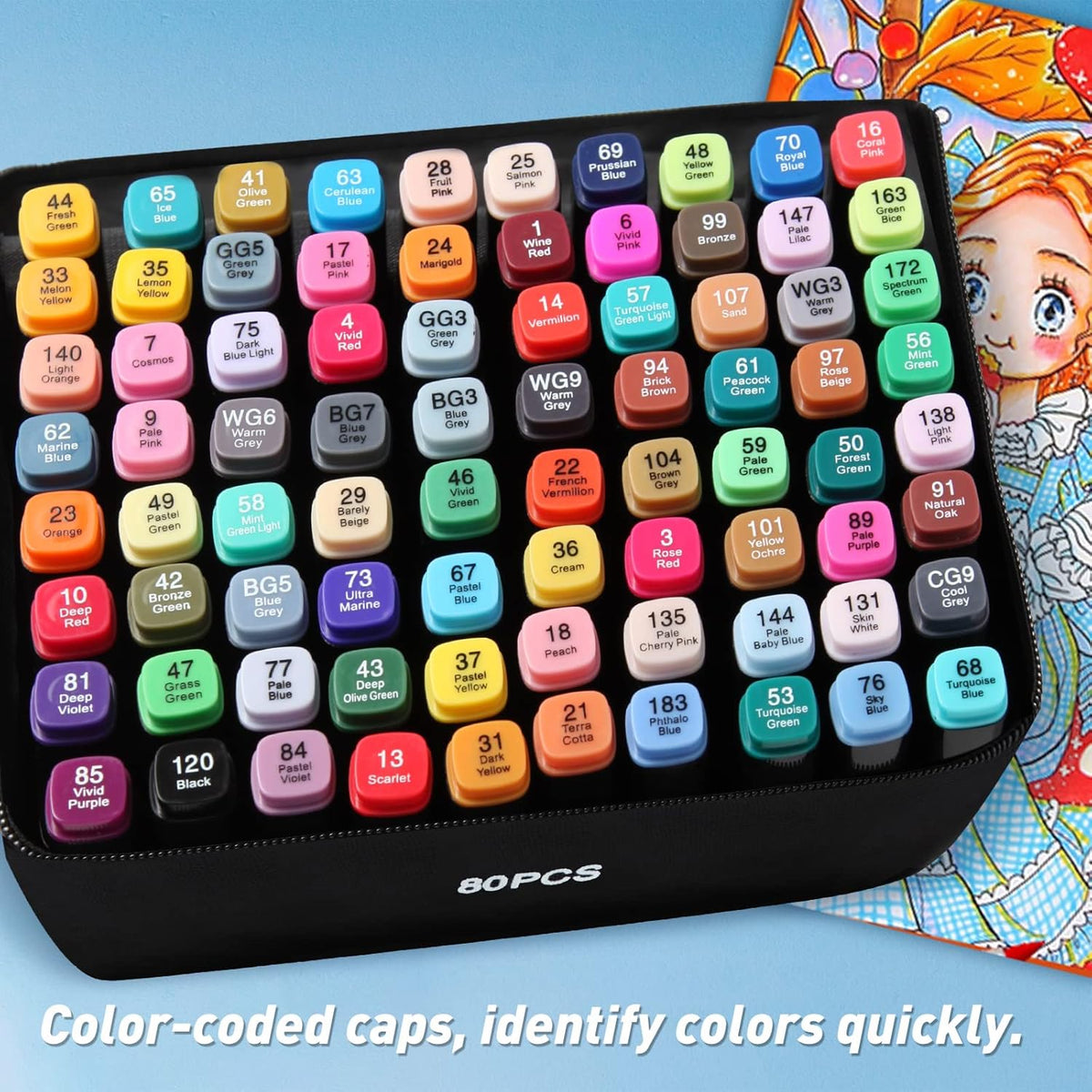 80 Colors Alcohol Based Art Markers Set V3954