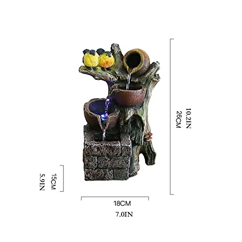 Indoor Desktop Waterfall Fountain with Bird Resin D611
