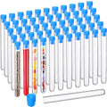 100 Pcs Clear Plastic Test Tubes with White Lids 16 x 150 mm P172