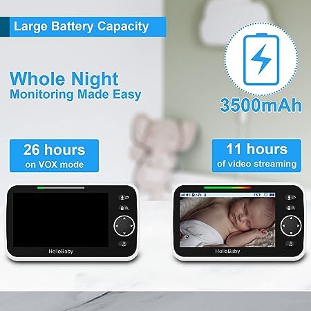 5'' Screen Video Baby Monitor with 30-Hour Battery and Night Vision X7822