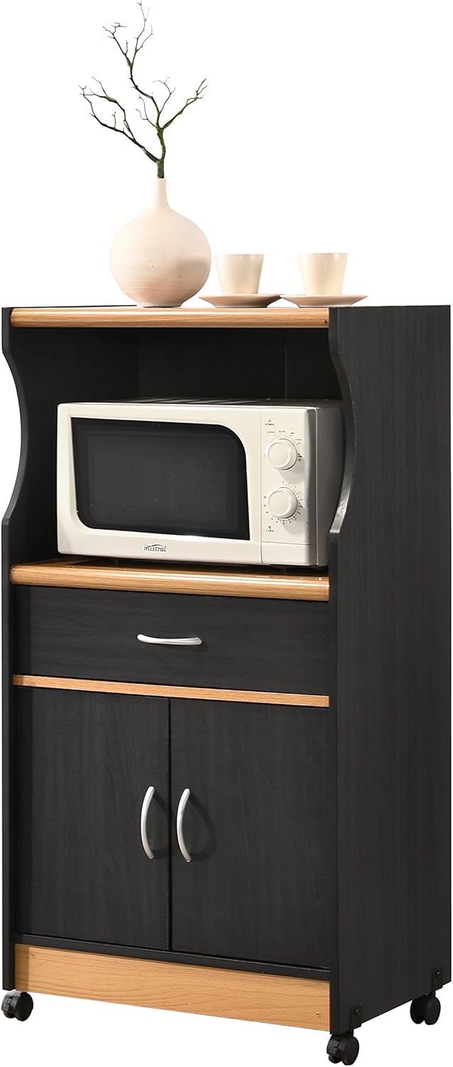 White Microwave Cart with One Drawer C186