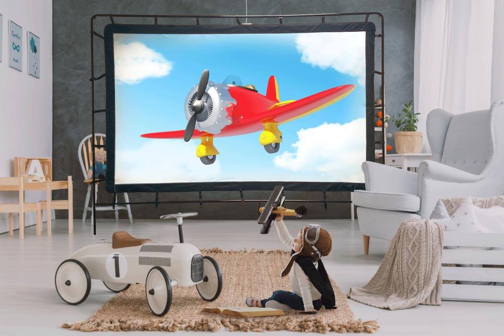 120-Inch Video Projection Screen with White Front and Black Back L762127