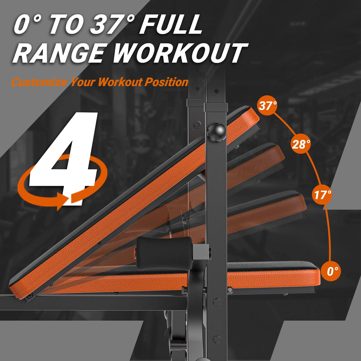 660lb 6-in-1 Adjustable Weight Bench with Barbell Rack and Leg Developer P3109