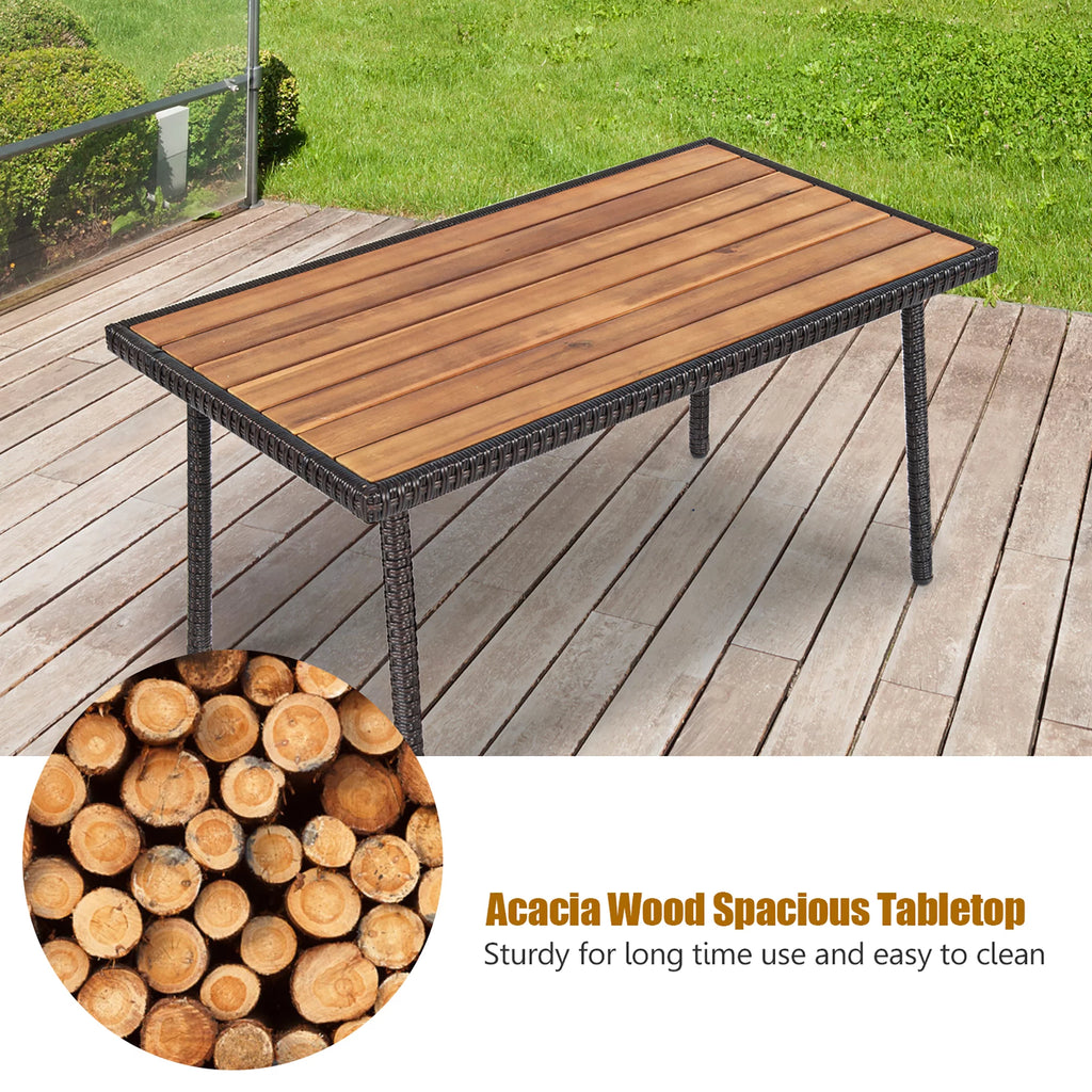 4 Pc Patio Rattan Furniture Set with Cushions K870519