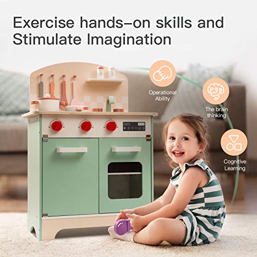 Wooden Kids Pretend Play Kitchen Set U37240