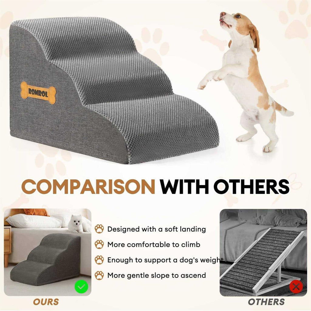 Extra Wide Dog Stairs with Non-Slip Waterproof Fabric Cover Y543