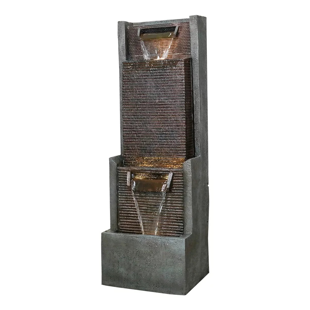 39.3” H Modern Floor-Standing Waterfall Fountain with Led Lights Q3310