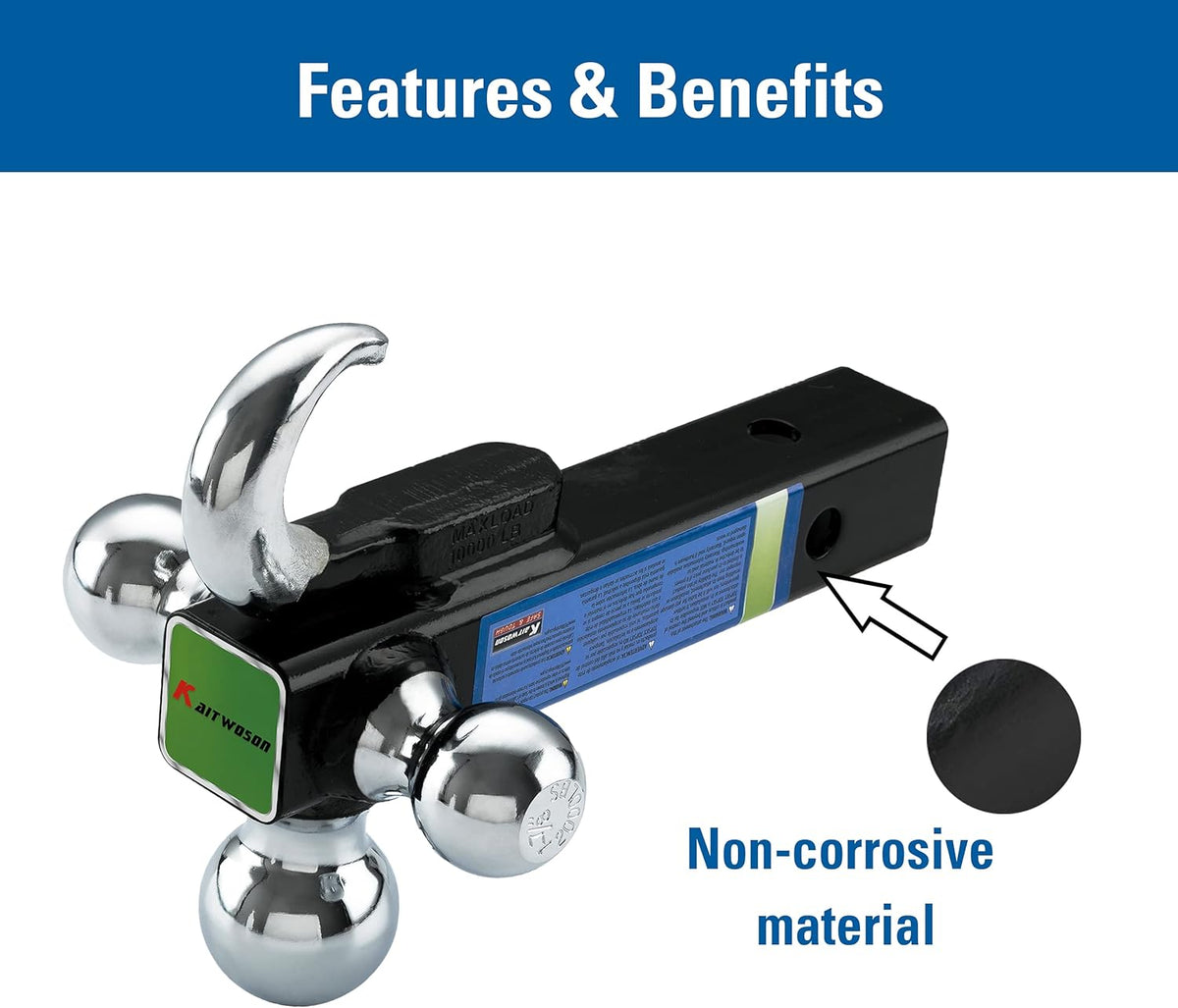 Tri Ball Mount with Hook, Chrome Pack of 2 F89232