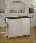 White Granite Top Kitchen Cart I383792