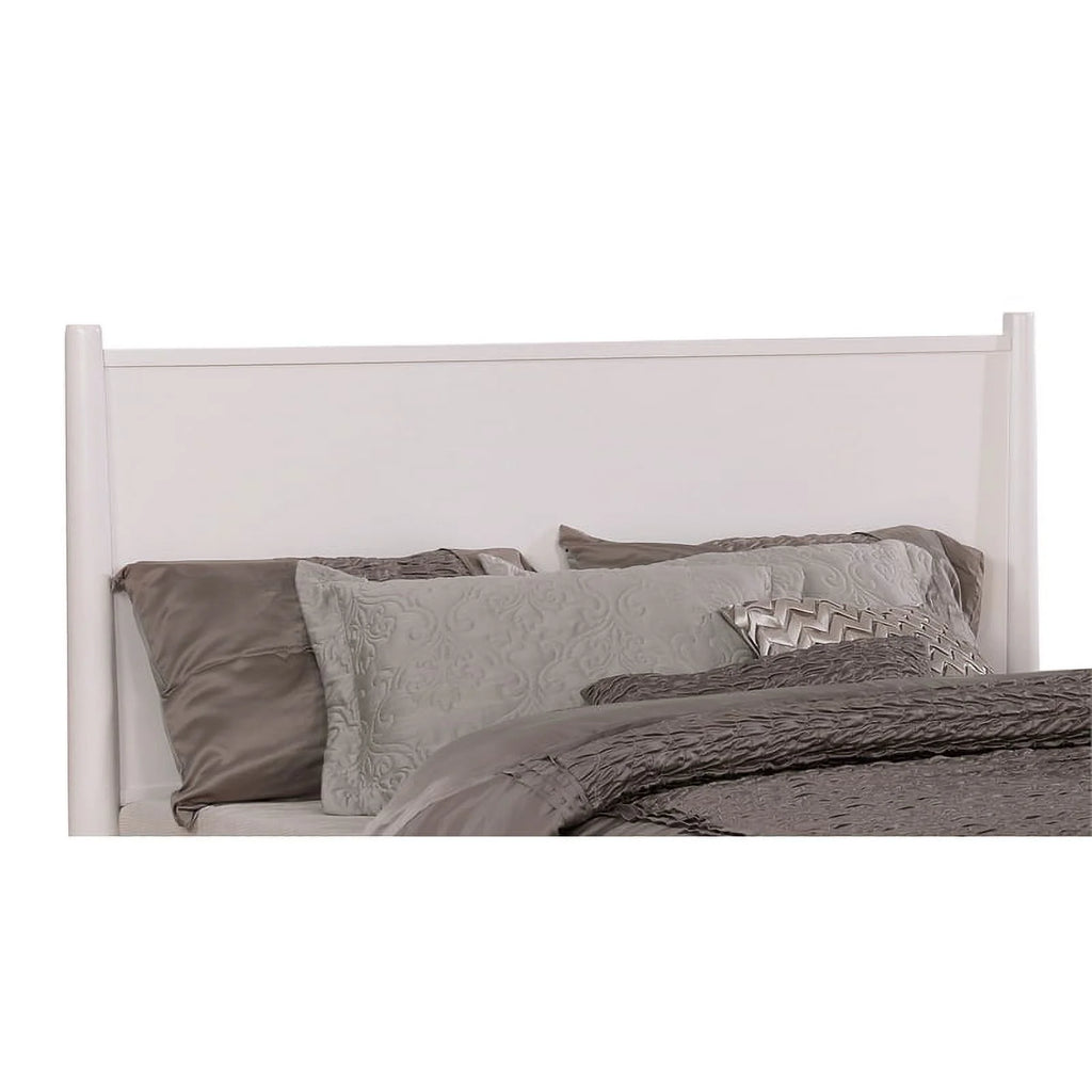 White Solid Wood King Platform Bed T19493