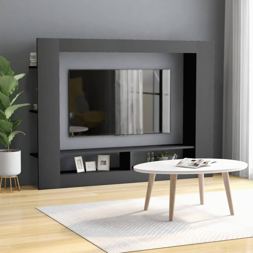 Gray TV Cabinet Chipboard Q94594