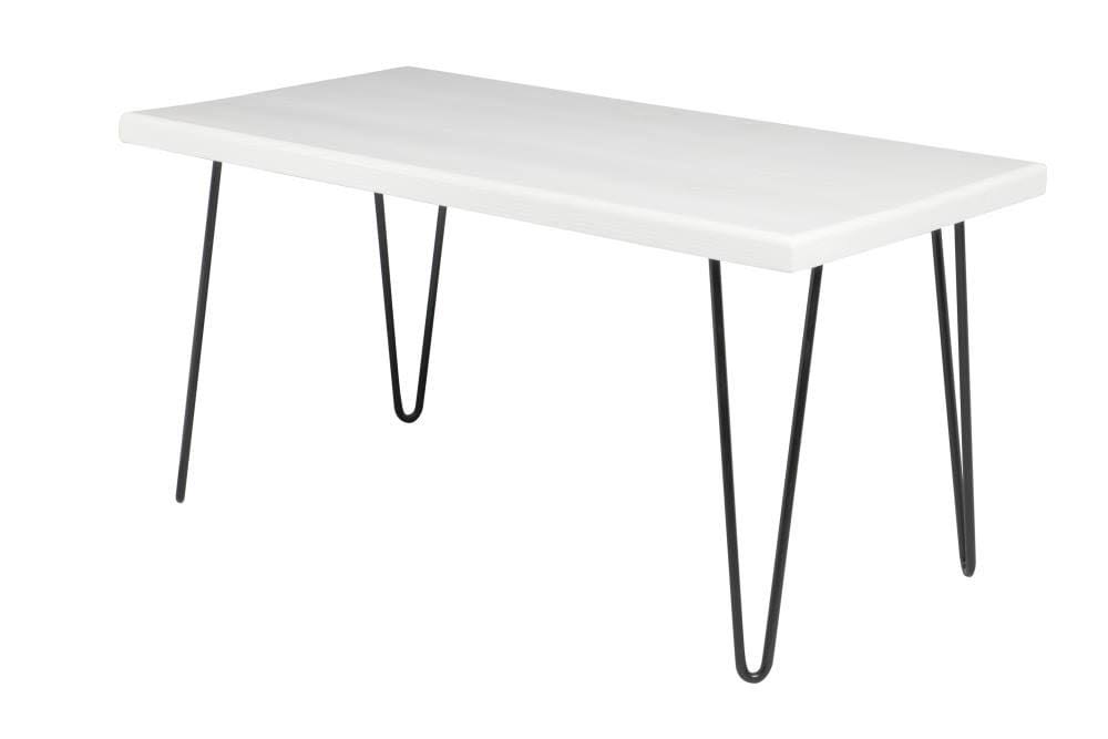 Rustic White Wood Bench I464