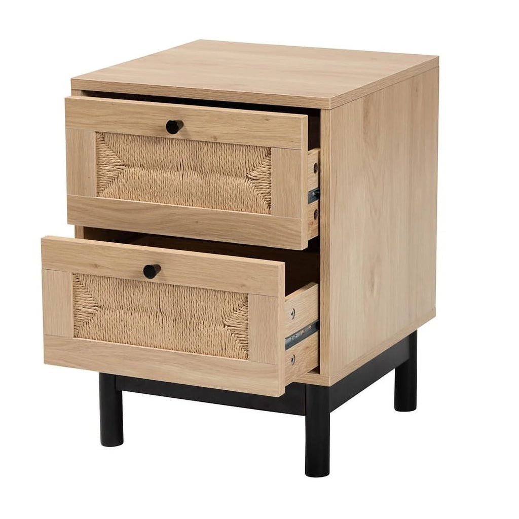 2-Drawer Mid-Century Wood End Table K599
