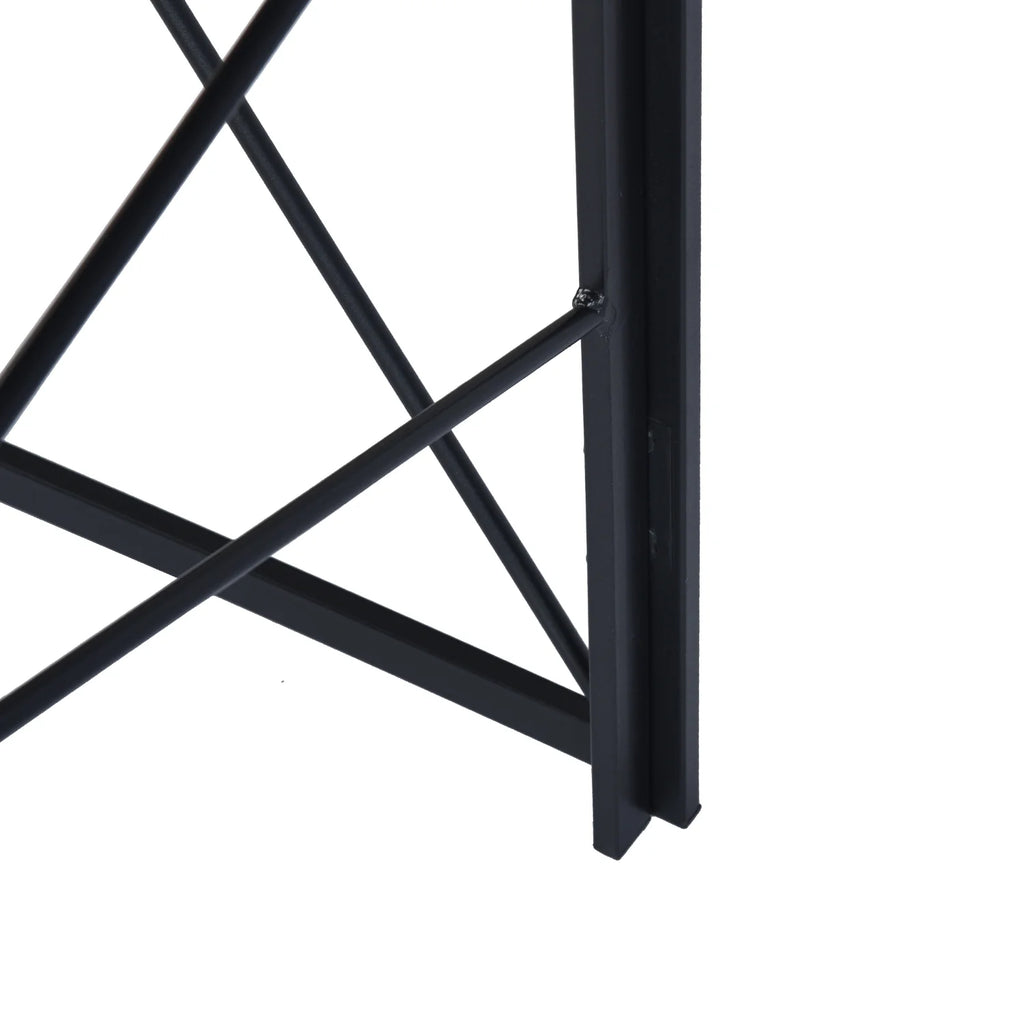 39.4-inch Black Folding Desk with Metal Frame and Wood Top O53351