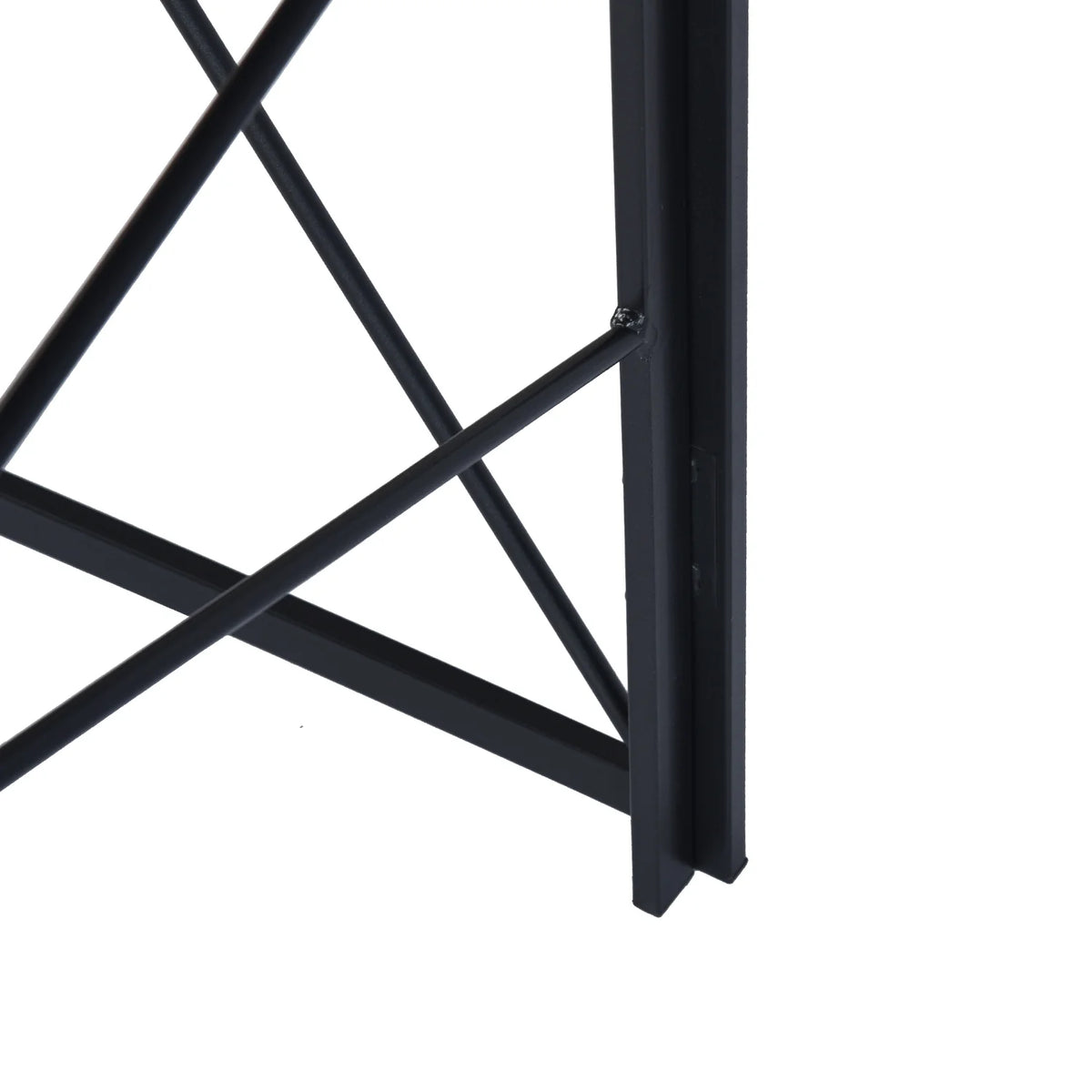 39.4-inch Black Folding Desk with Metal Frame and Wood Top O53351