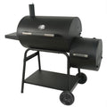 28 Offset Steel Charcoal Smoker Grill with Side Firebox, Black H6494