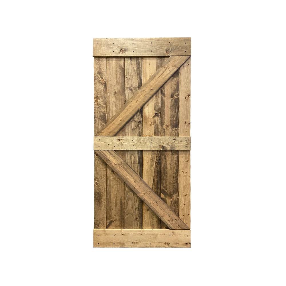 Carbon Gray Solid Pine Wood Interior Sliding Barn Door W9591