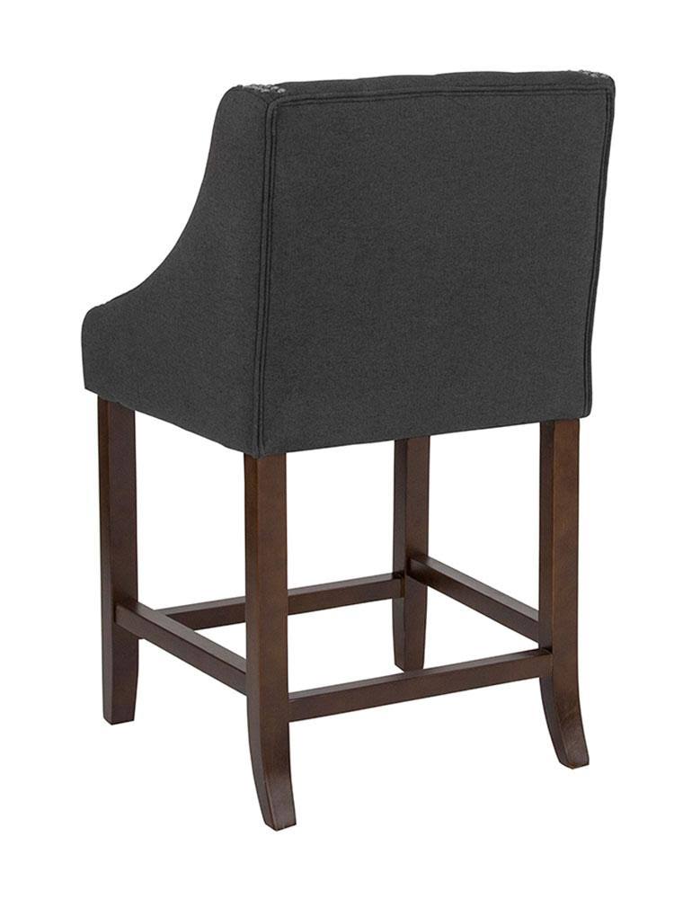Charcoal Tufted Walnut Counter Height Stool W495521