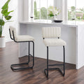 Black Ivory Boucle Counter Stools Set of 2 K1623