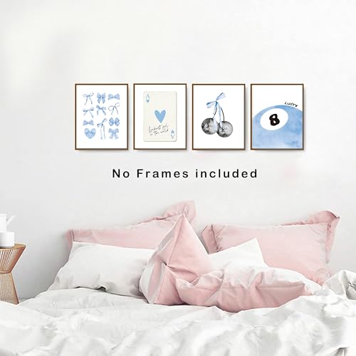 Pink Coquette Preppy Wall Art Prints Set of 4 G56486