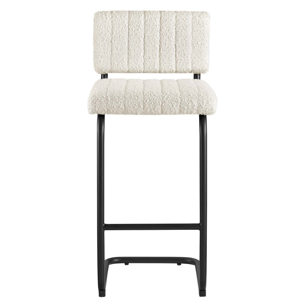 Black Ivory Boucle Counter Stools Set of 2 K1623