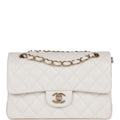 Classic Double Flap Bag White Caviar S26958