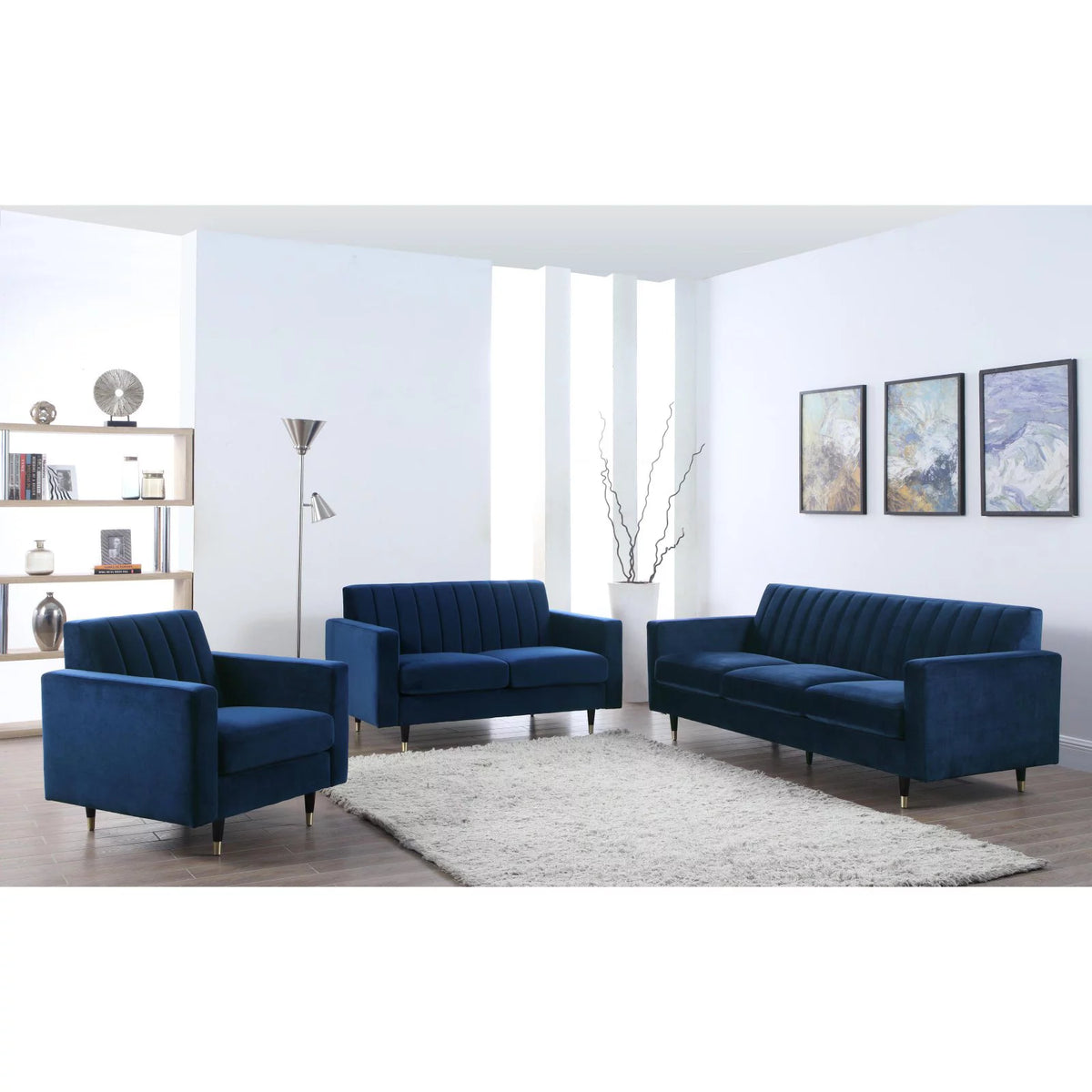 Gray Velvet Loveseat W60274