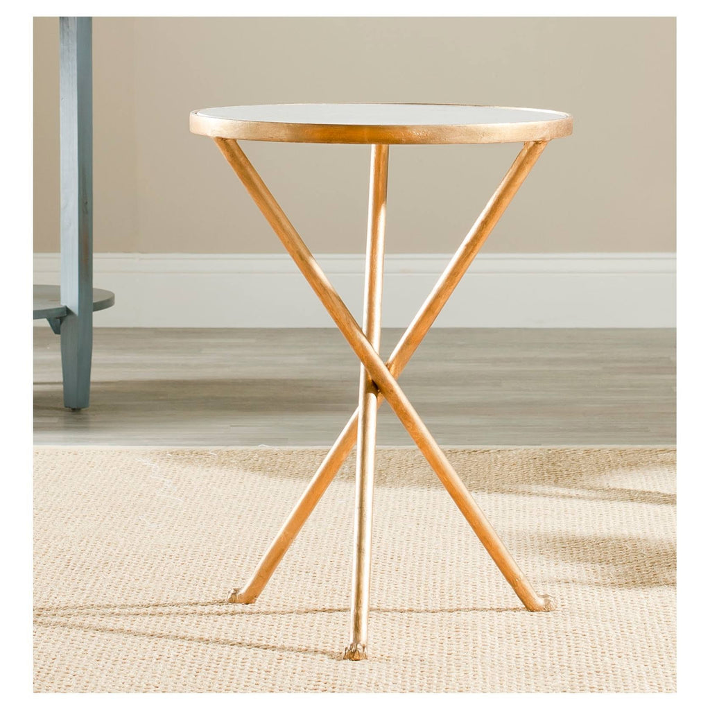 Gold White Accent Table Z91604