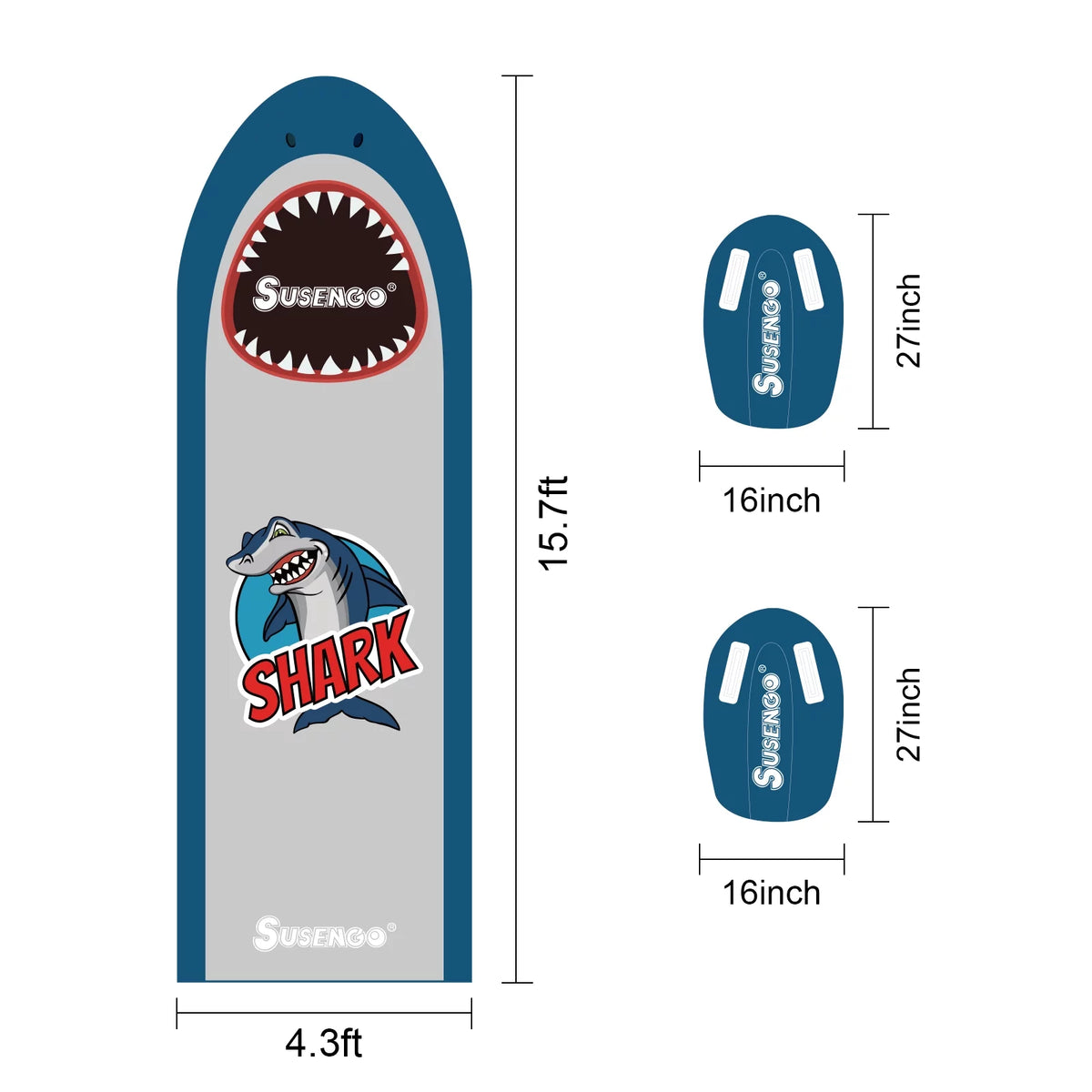 Inflatable Lawn Water Slide with 2 Bodyboards, 15.7x4.3ft N22388