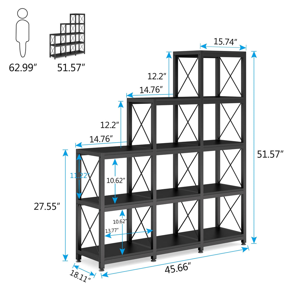 Brown 5-Tier Ladder Corner Bookcase V455