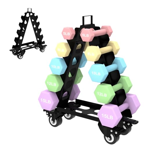 5 Tier Dumbbell Rack with Wheels Q744196