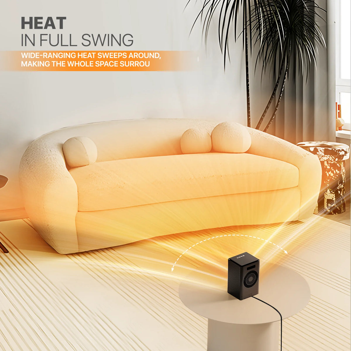 1500W PTC Electric Space Heater with Timer, Black U97186