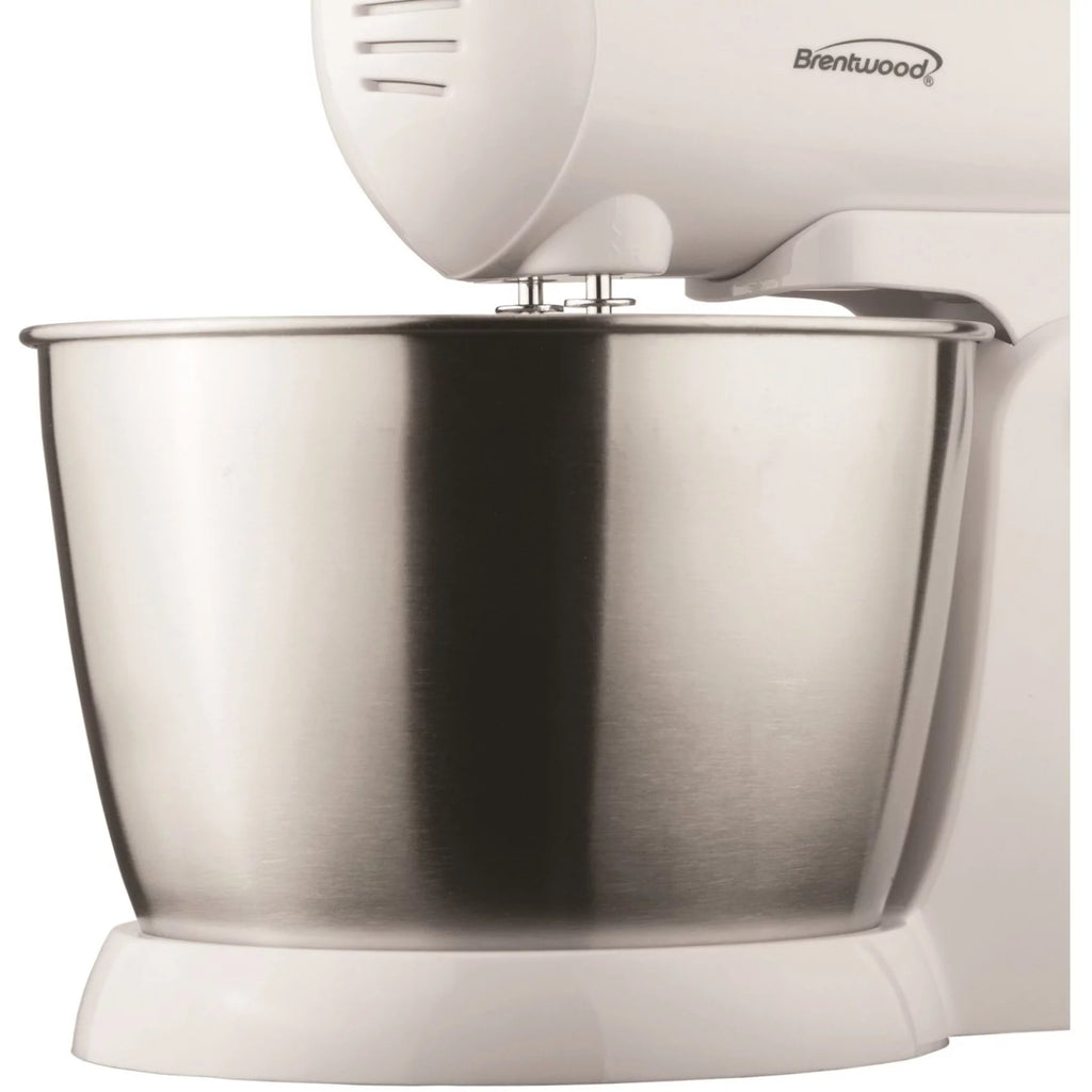 5 Speed Stand Mixer with Stainless Steel Bowl in White F66985