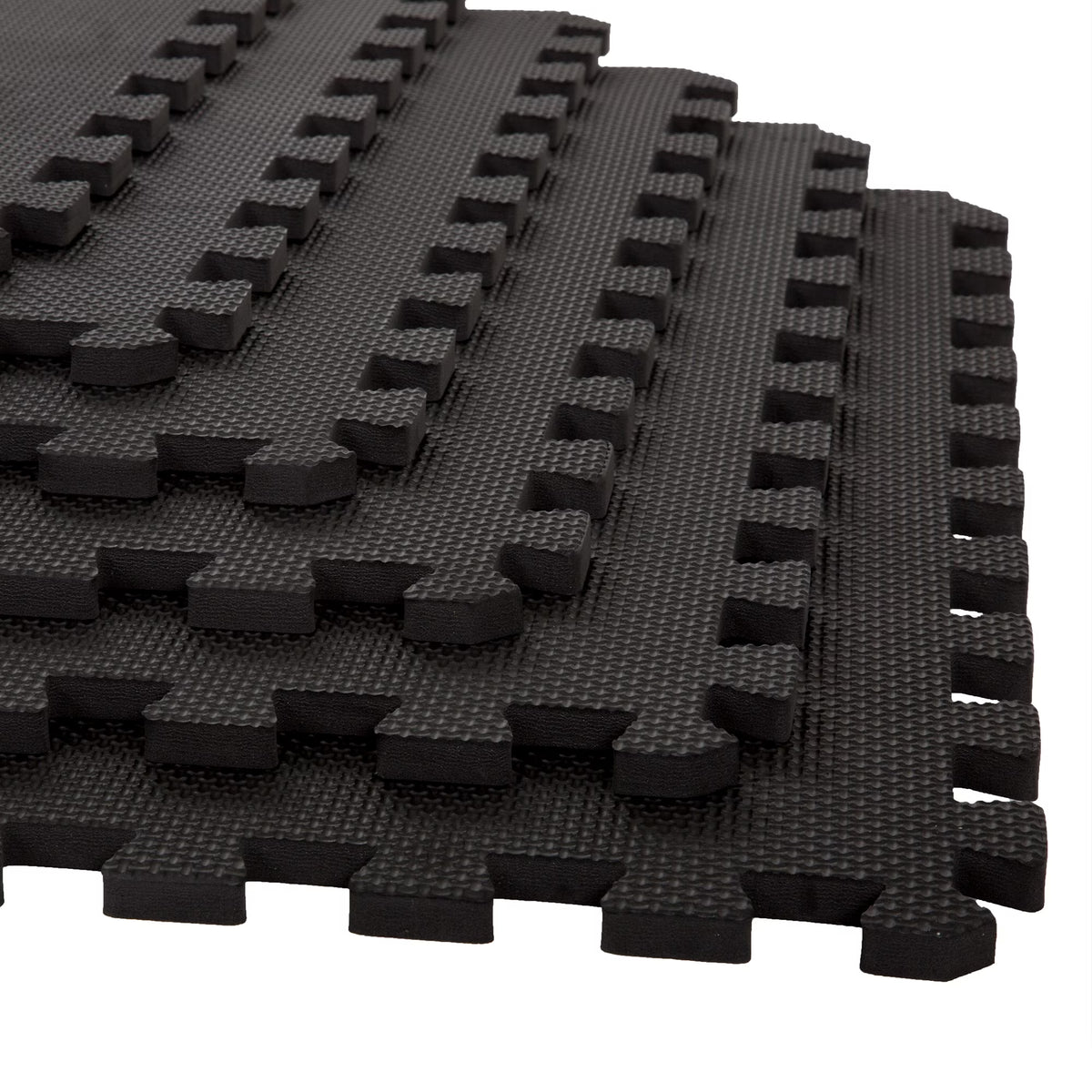 Interlocking EVA Foam Floor Tiles, Set of 6, Black P88851