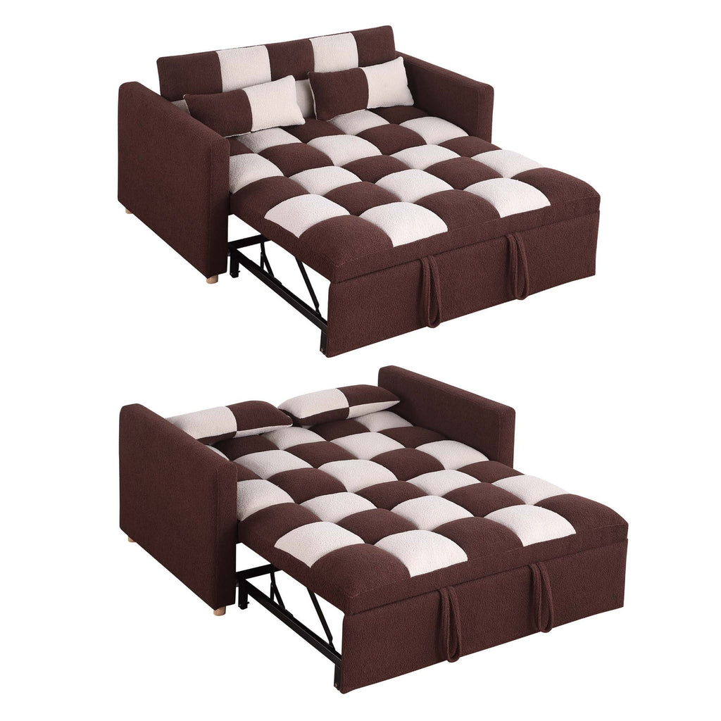 3 in 1 Pull Sleeper Sofa Bed Convertible Futon Couch with 2 Pillows Z636