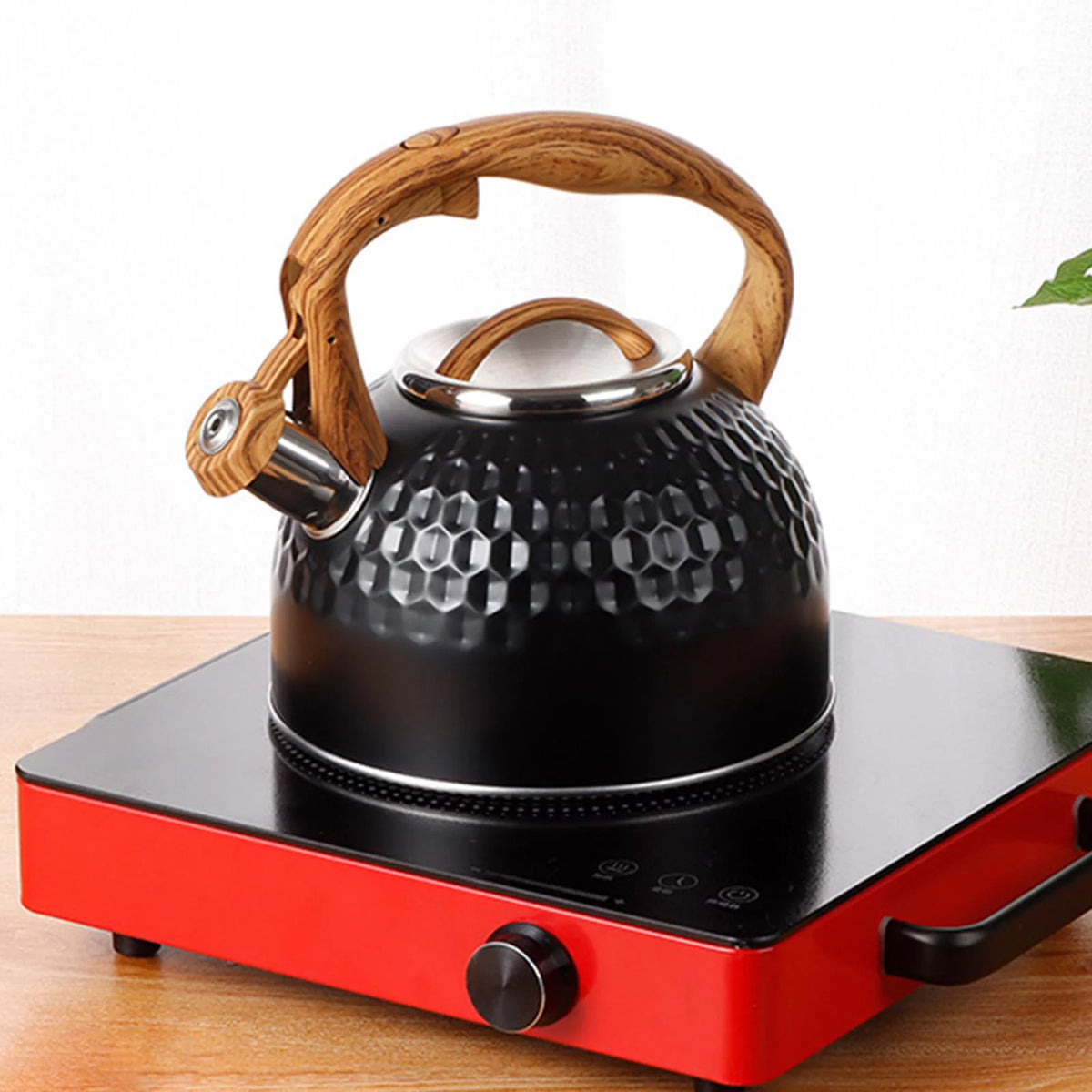 Black Stainless Steel Whistling Tea Pot U147