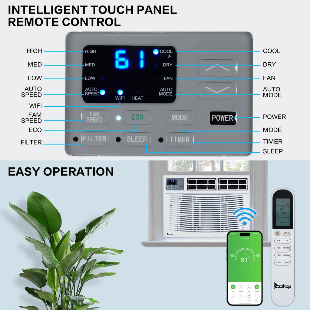 8000 BTU Heat And Cool Window Air Conditioner K10872