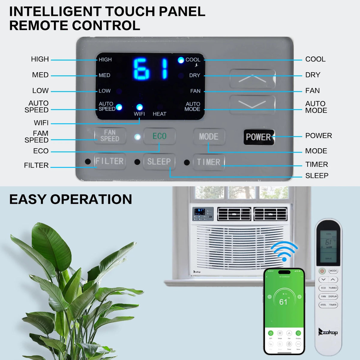 8000 BTU Heat And Cool Window Air Conditioner K10872