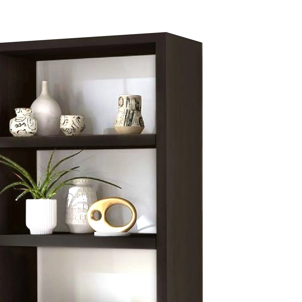 74 Inch Solid Wood Bookshelf with 2 Cabinets F876830