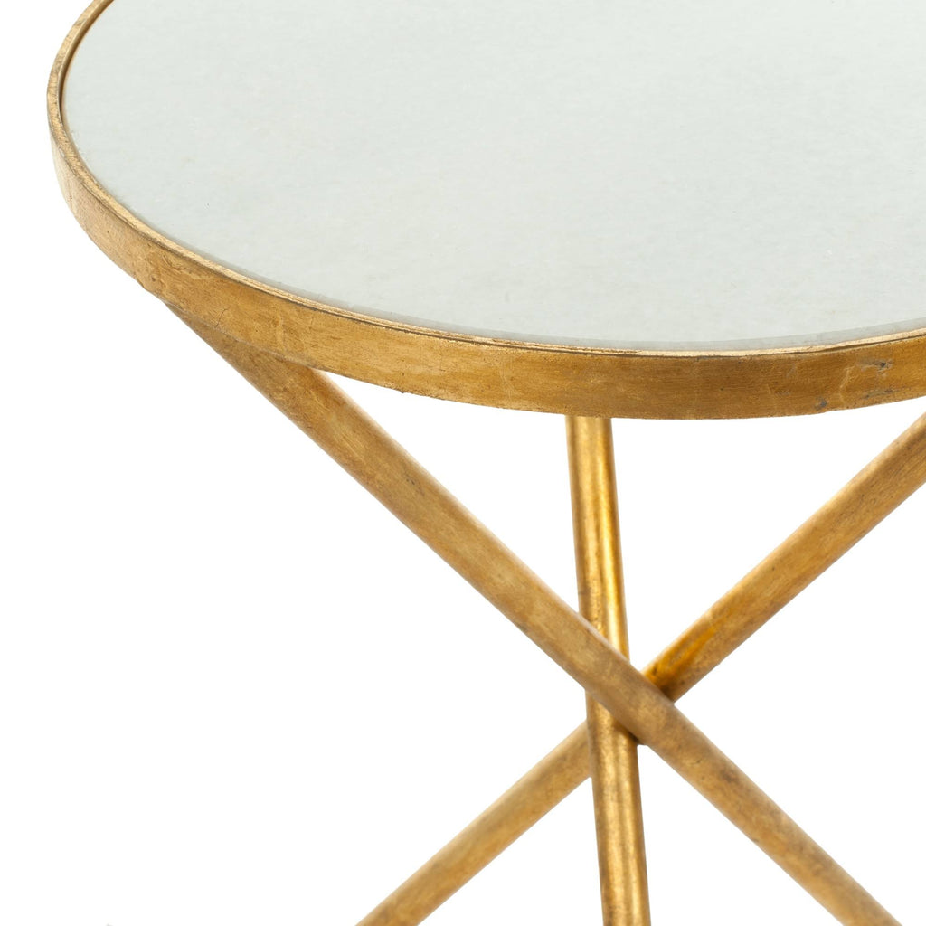 Gold White Accent Table Z91604