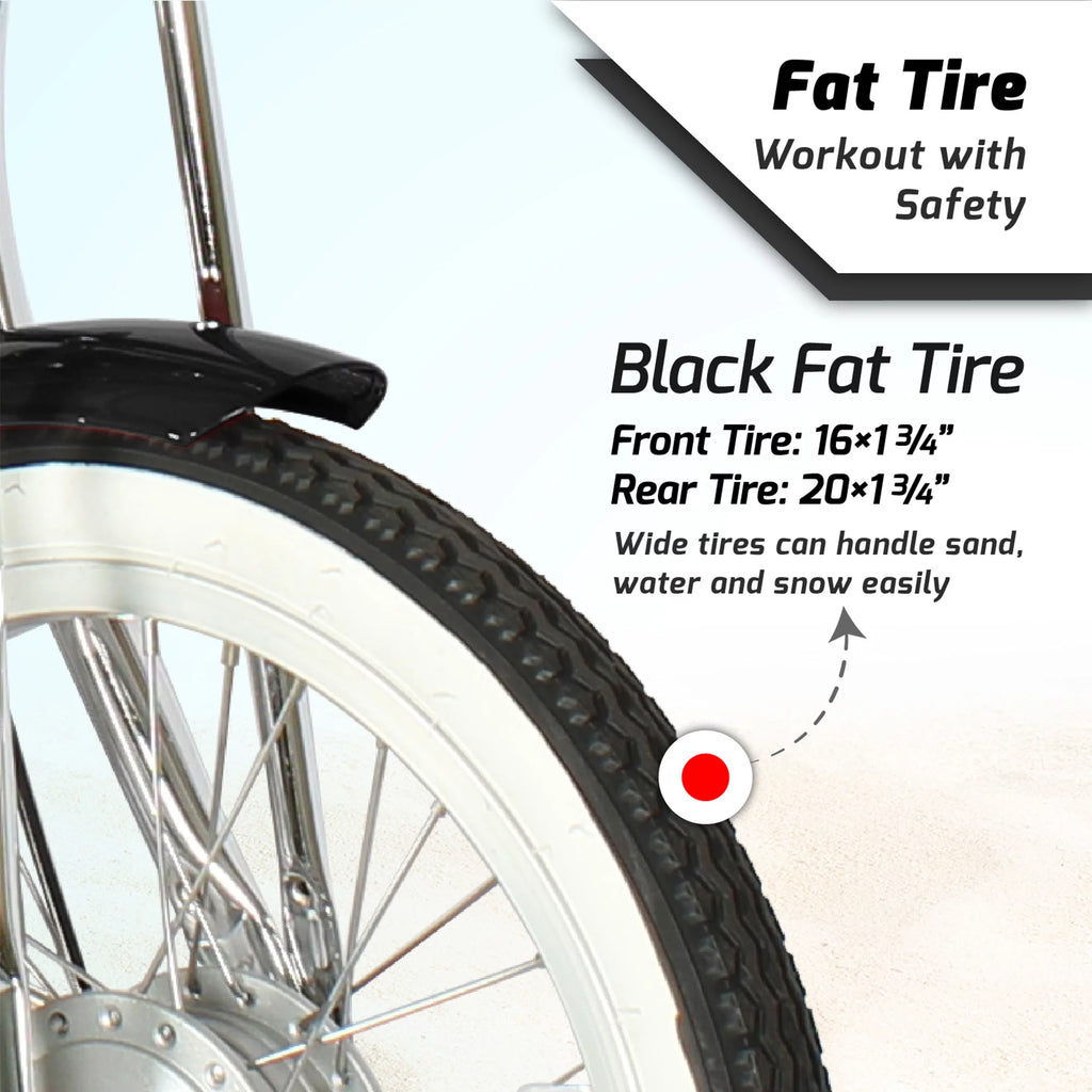20 inch Matte Black Beach Cruiser Bike X592
